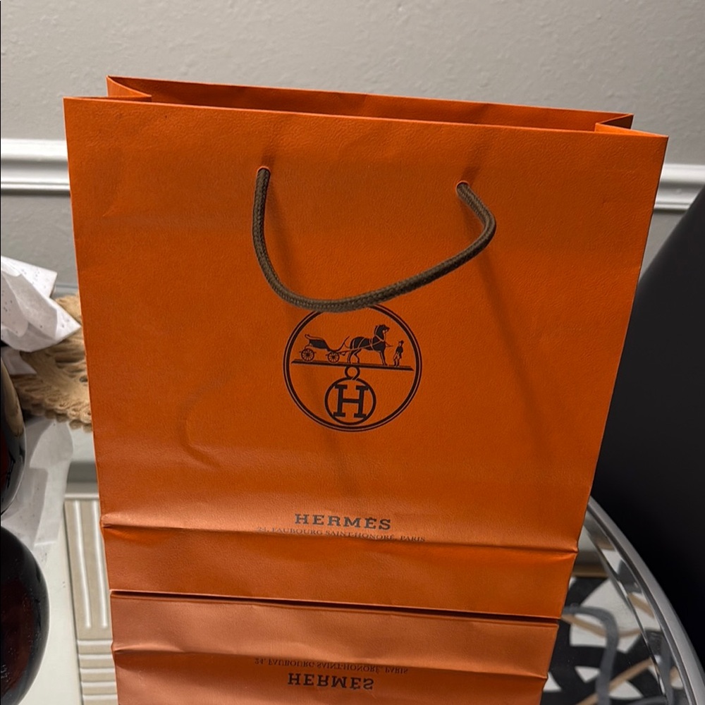 Hermes Orange Shopping Bag